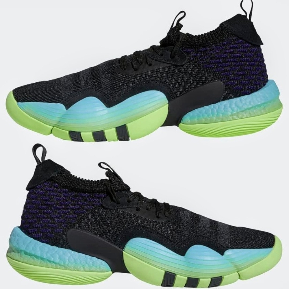 Adidas Young Men/Teens Basketball Trae Young 2.0 Black/ Team Solar Green Sz. 5